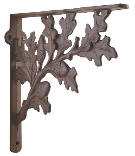 oak leaf metal bracket|Oak Leaf Cast Iron Shelf Bracket .